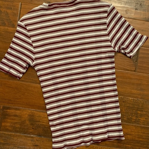 PINK Victoria's Secret Striped Top in Burgundy and White - Picture 3 of 3